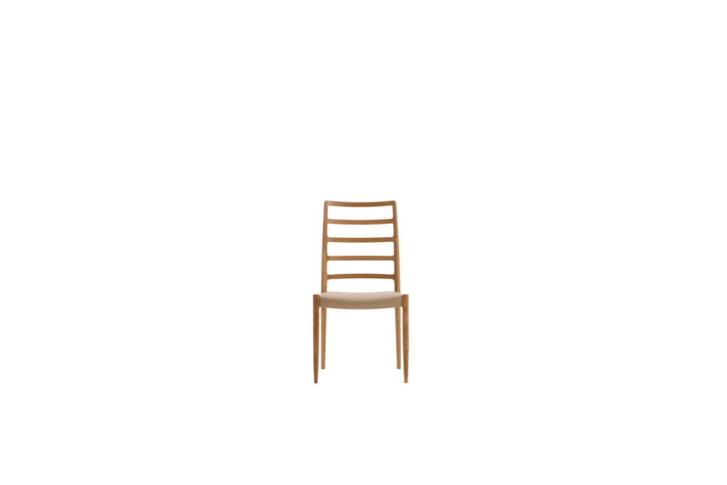 Moller 82 Side Chair - oak, dune leather