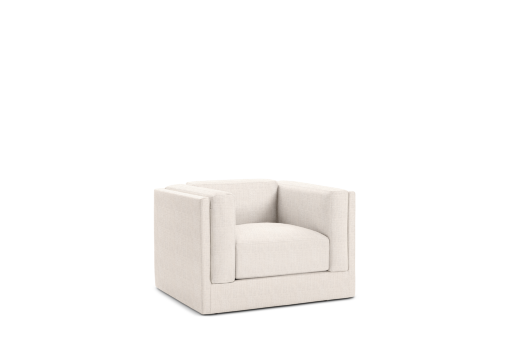 Symme Armchair - Fabric Frame, Pebble Weave, Ecru, Pebble Weave, Ercu