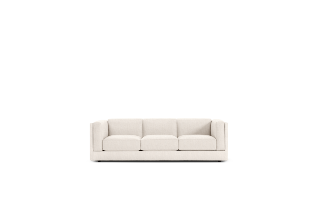 Symme Sofa - Three Seater, Fabric Frame, Pebble Weave, Ecru, Pebble Weave, Ercu