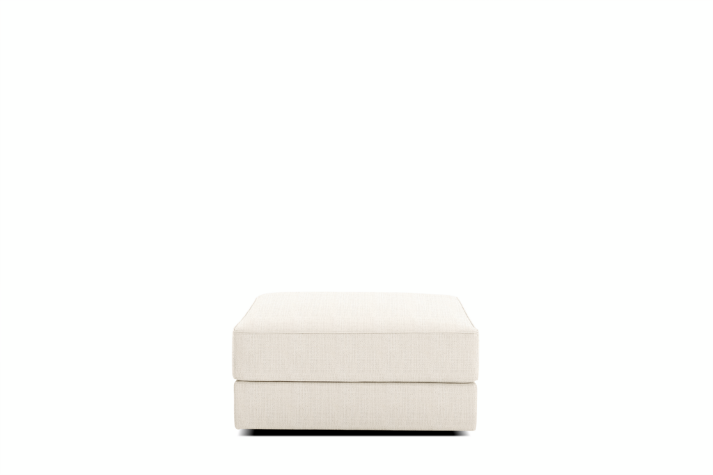 Symme Ottoman - Cocktail, Fabric Frame, Pebble Weave, Ecru, Pebble Weave, Ercu