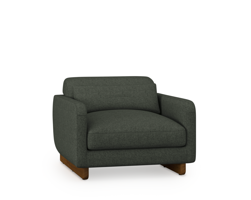 Contra Lounge Chair - With Arms, Pecora, Hunter, Walnut