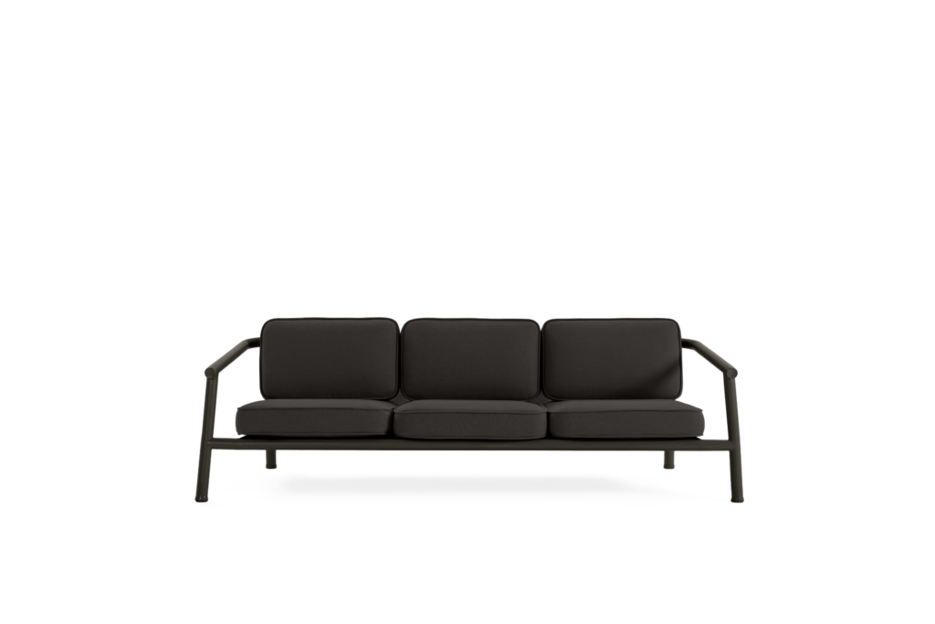 A Campus Outdoor Sofa viewed from the front.