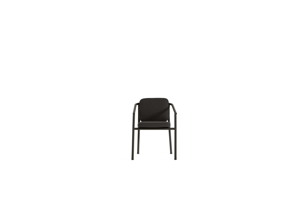 A Campus Outdoor Dining Chair viewed from the front.