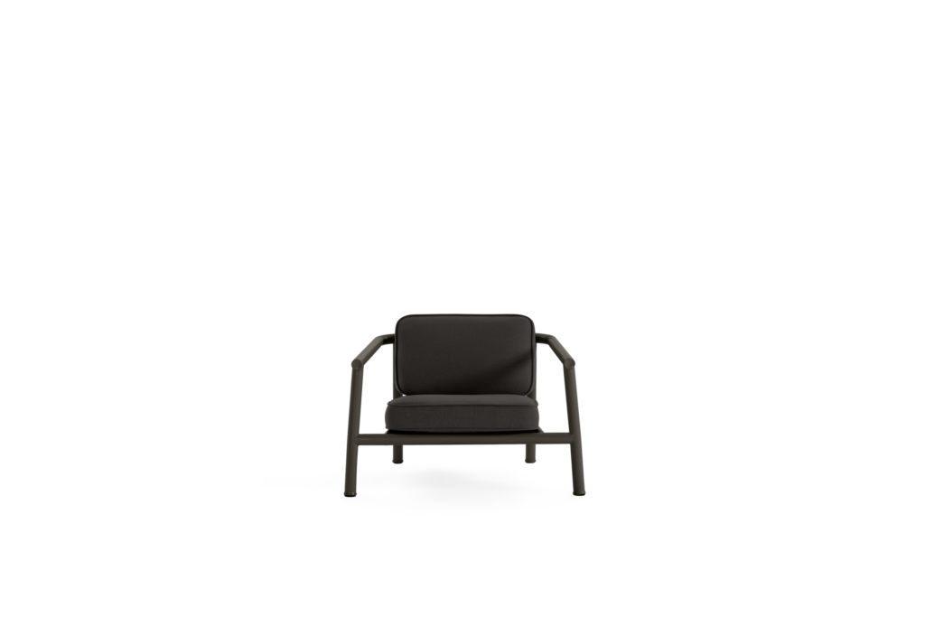 A Campus Outdoor Sofa Armchair viewed from the front.