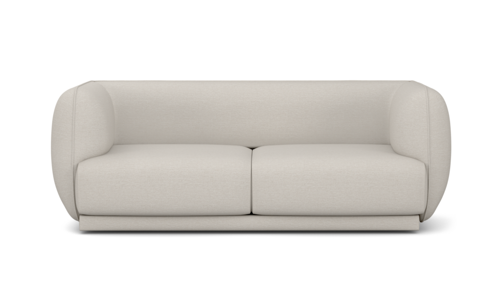 A Meris Sofa in Clavicle viewed from the front.