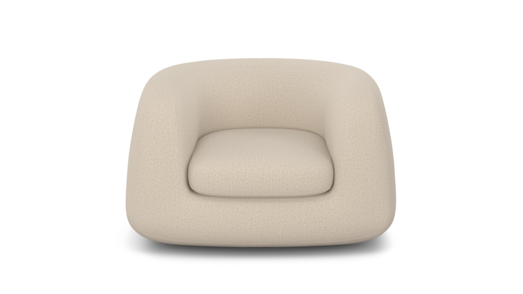 A Americano Swivel Chair in Cream viewed from the front.