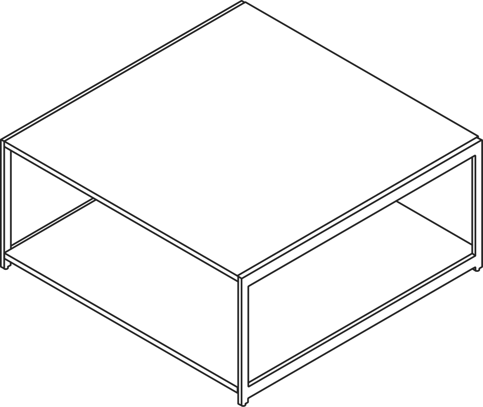 A line drawing - H Frame Coffee Table