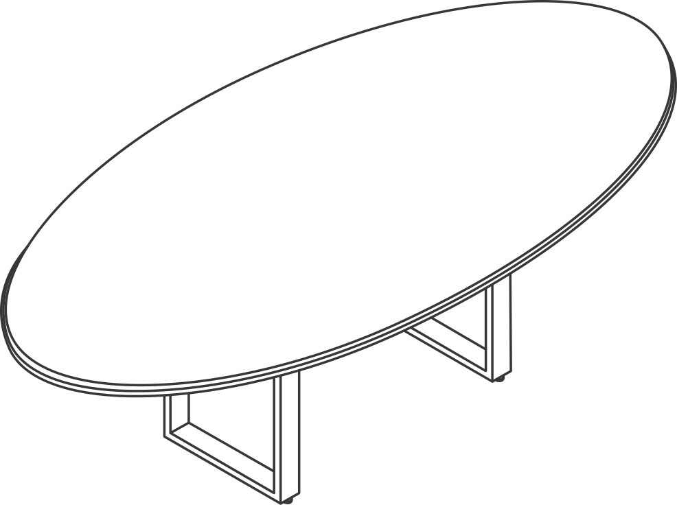 A line drawing - Highline Conference Table | Elliptical