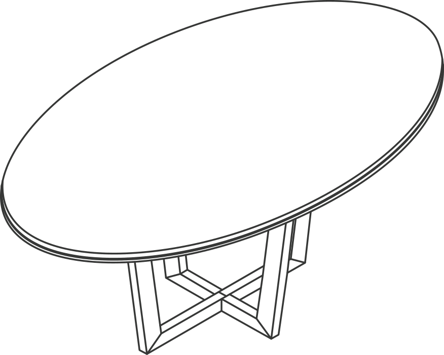 A line drawing - Highline Meeting Table | Elliptical