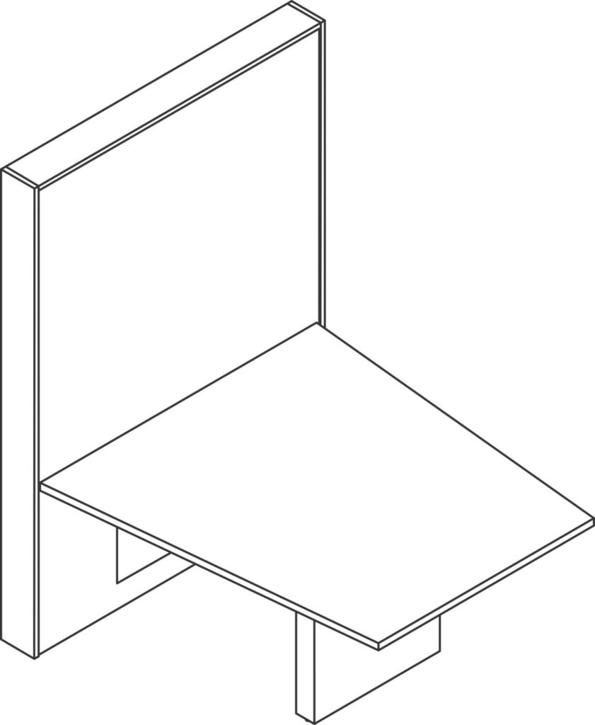 A line drawing - JD Media Table | Trapezoid