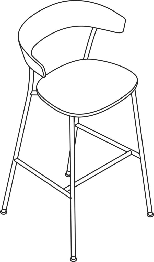A line drawing - Leeway Stool | Bar Height