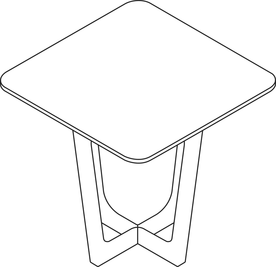 A line drawing - Loophole Side Table | Square