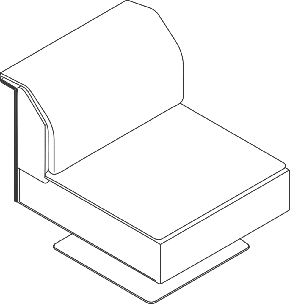 A line drawing - Mantle Club Chair | Armless | Swivel Base