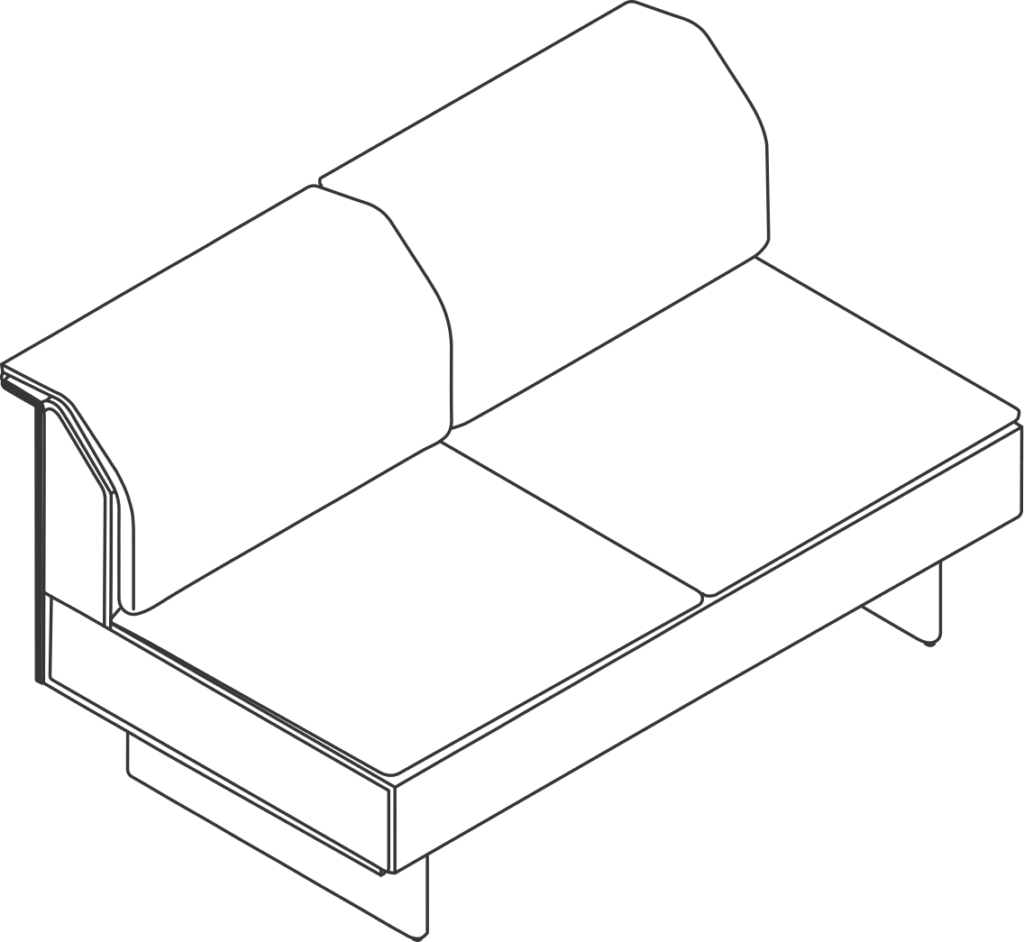 A line drawing - Mantle Sectional Sofa | Settee | Armless