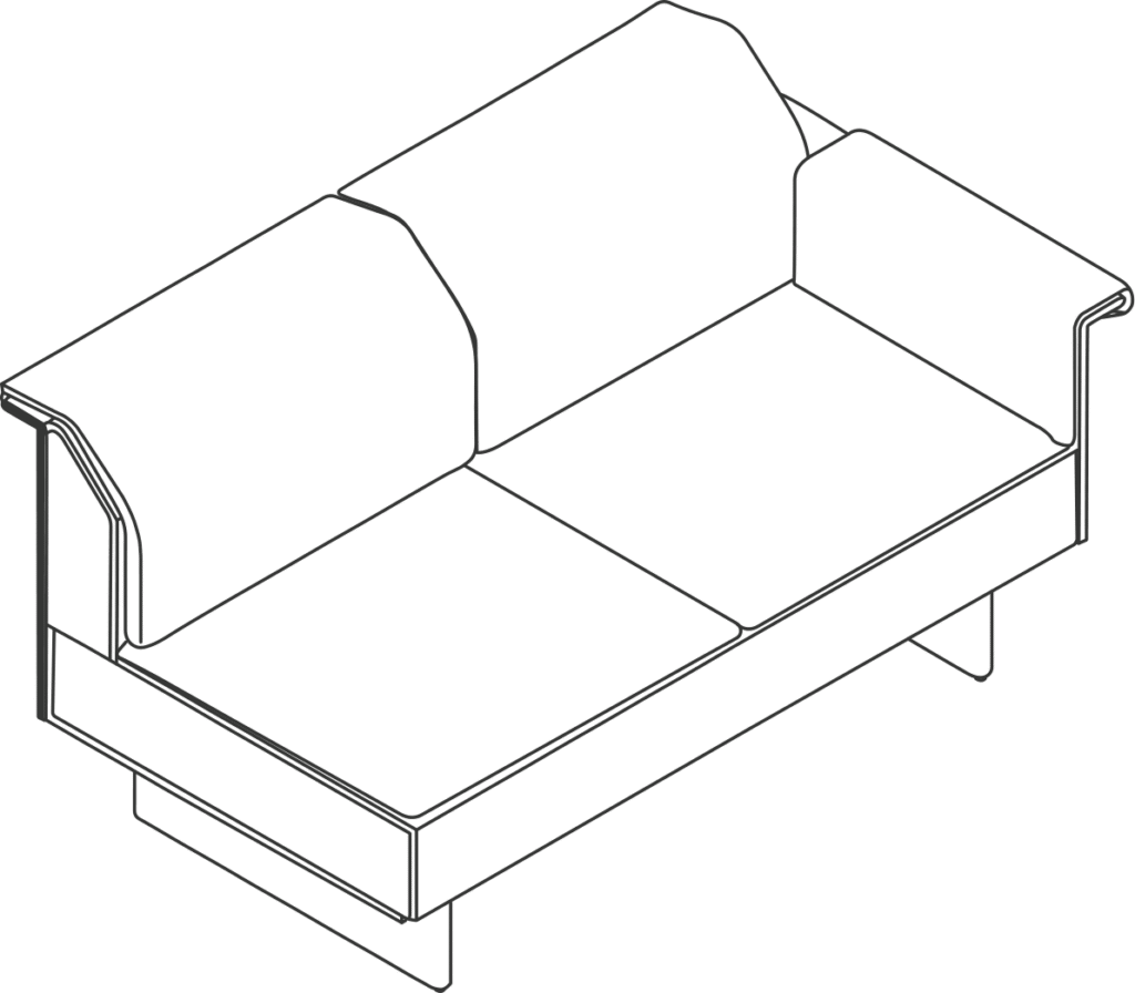 A line drawing - Mantle Sectional Sofa | Settee | Left Arm