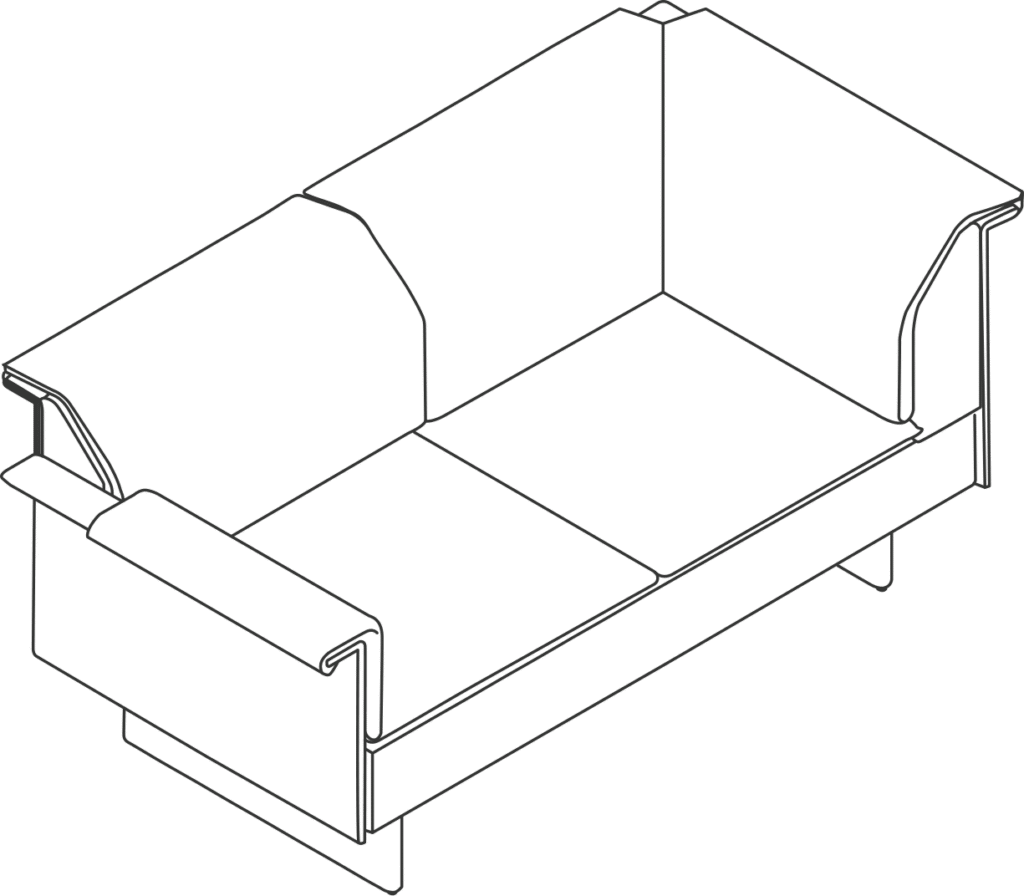 A line drawing - Mantle Sectional Sofa | Settee | Left Corner | Right Arm