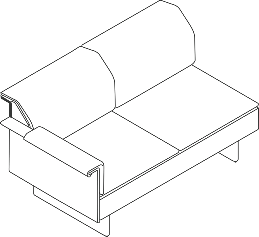 A line drawing - Mantle Sectional Sofa | Settee | Right Arm