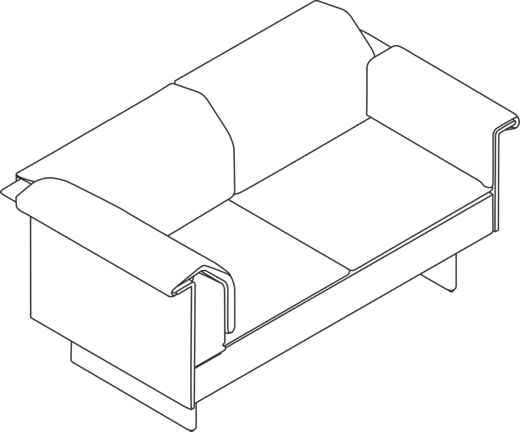 A line drawing - Mantle Sectional Sofa | Settee | Right Corner | Left Arm