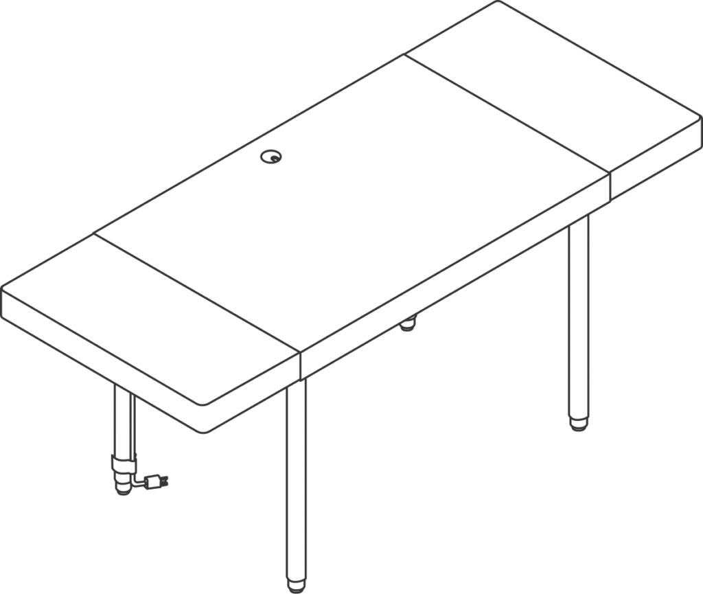 A line drawing - New Canaan Leatherwrap Sit-to-Stand Desk | 2 Drawers