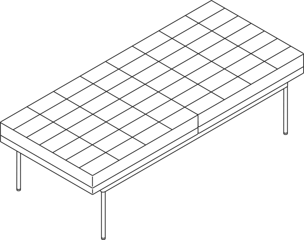 A line drawing - Tuxedo Component Bench