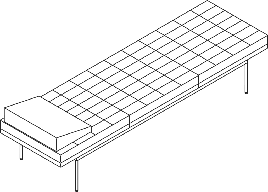 A line drawing - Tuxedo Component Daybed