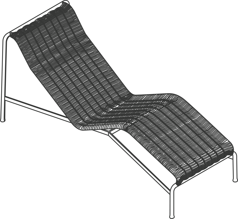 A line drawing - Palissade Cord Chaise Lounge Chair