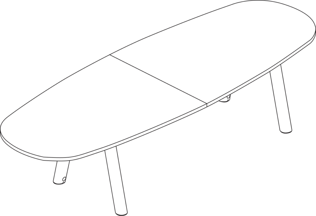 A line drawing - Boa Table | Boat | Seated Height