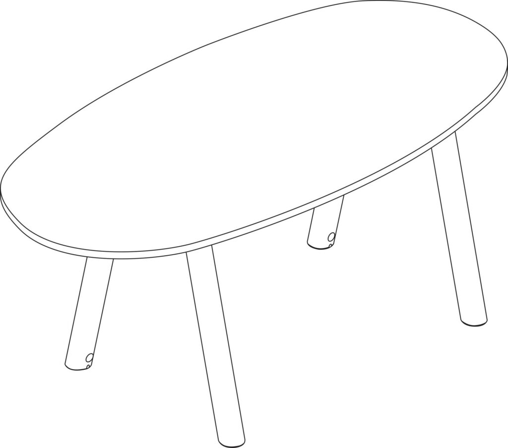 A line drawing - Boa Table | Oval | Counter Height