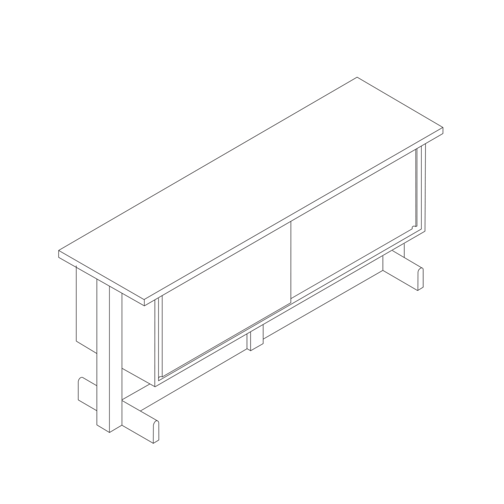 A line drawing - Land Credenza