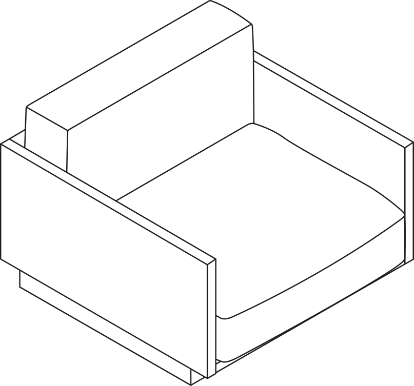 A line drawing - Pawson Drift Lounge Chair
