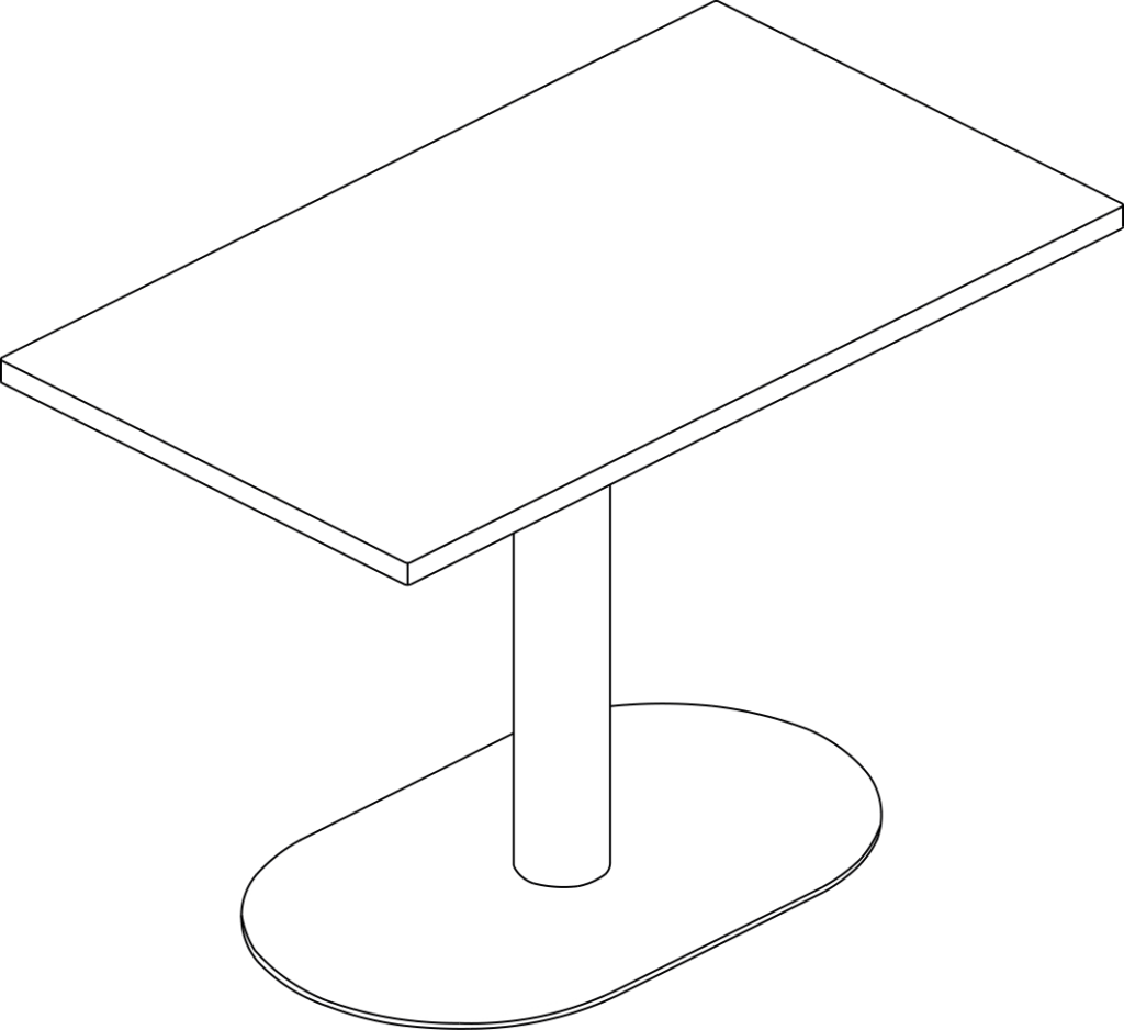 A line drawing - Headway Café Table–Rectangular