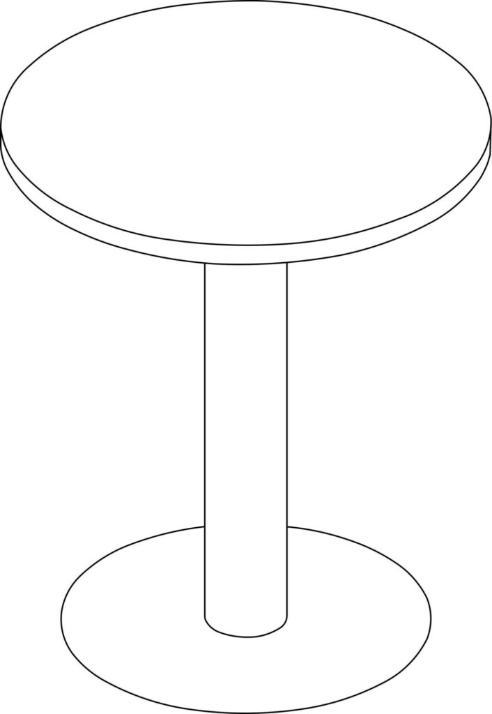 A line drawing - Headway Café Table–Round