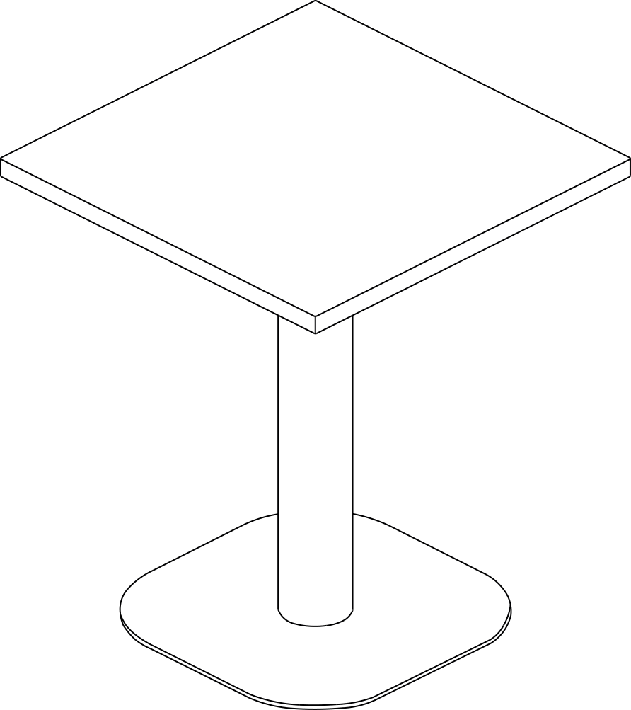 A line drawing - Headway Café Table–Square