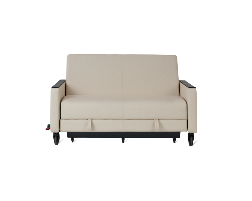 Gemma Sleep Settee viewed from the front in seated position.