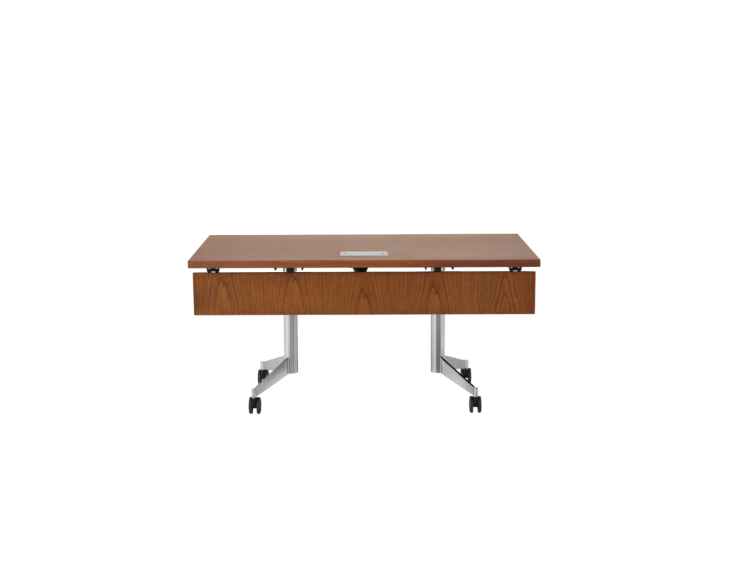 An MP Flex table in chocolate ash viewed from the front.