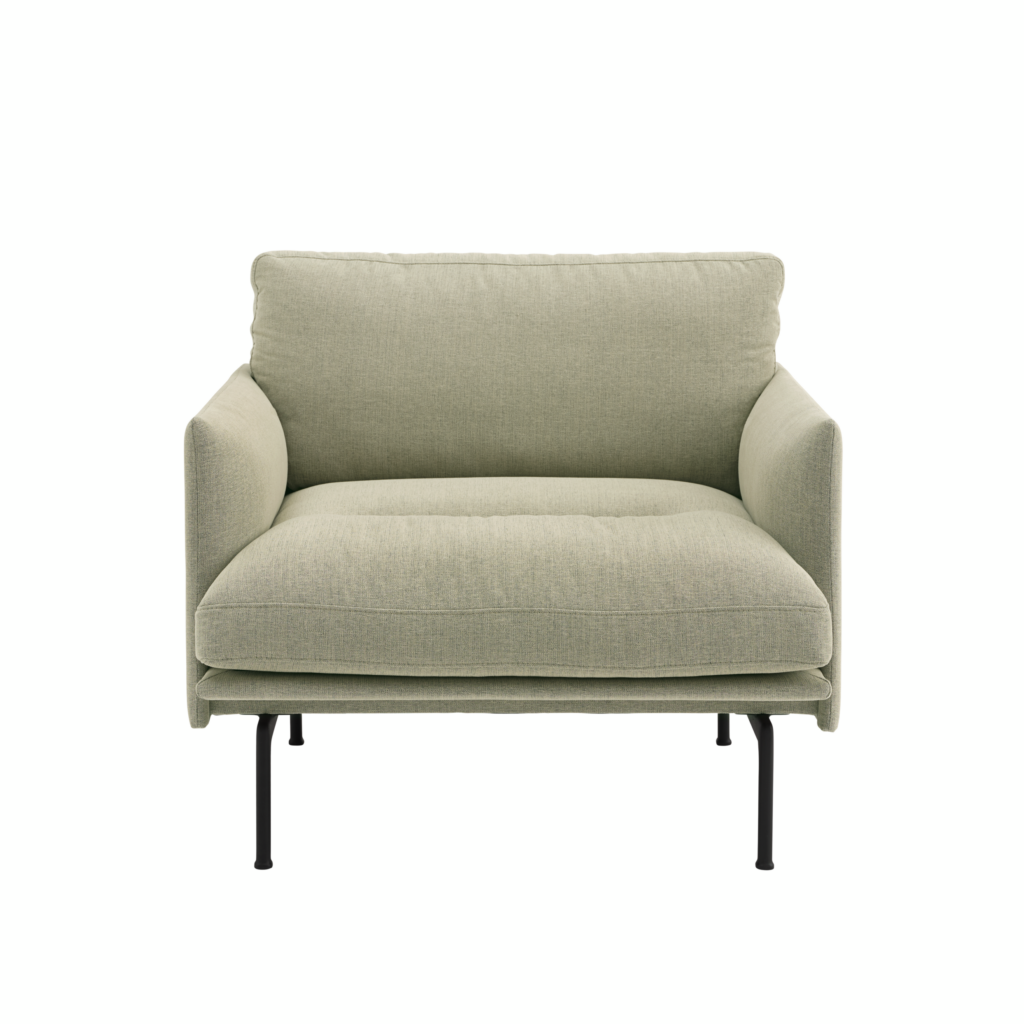 Outline Soft Chair in Guest 250 Black Viewed from Front