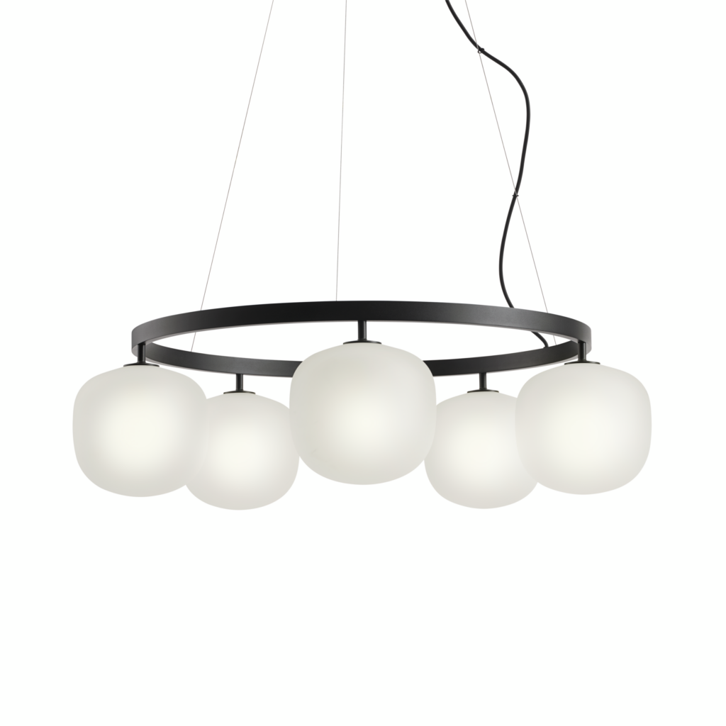 Rime Chandelier in Black Viewed from Front