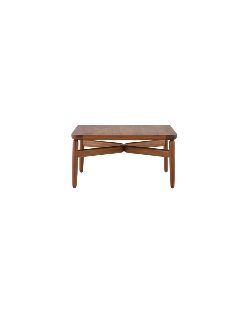 A rectangular Reframe occasional table with a medium wood finish, viewed from the front.