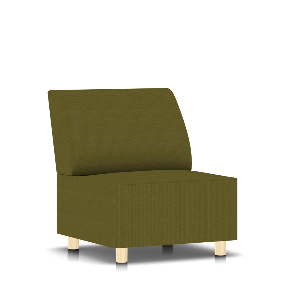 Front angled view of Plex Chair - Armless
