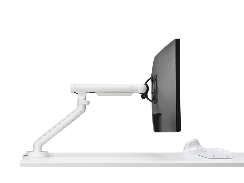 White Flo monitor arm viewed from the side.
