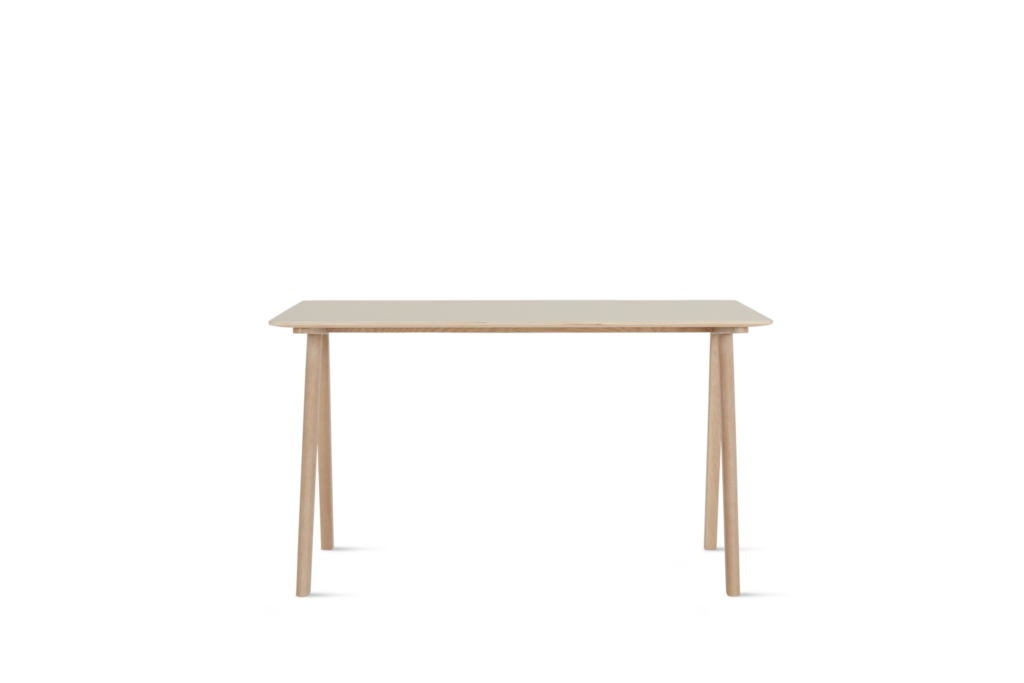 An off white Copenhague 90 Desk viewed from the front