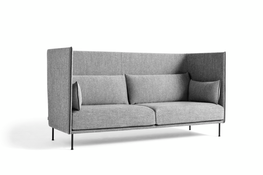 A grey high back Silhouette Sofa.