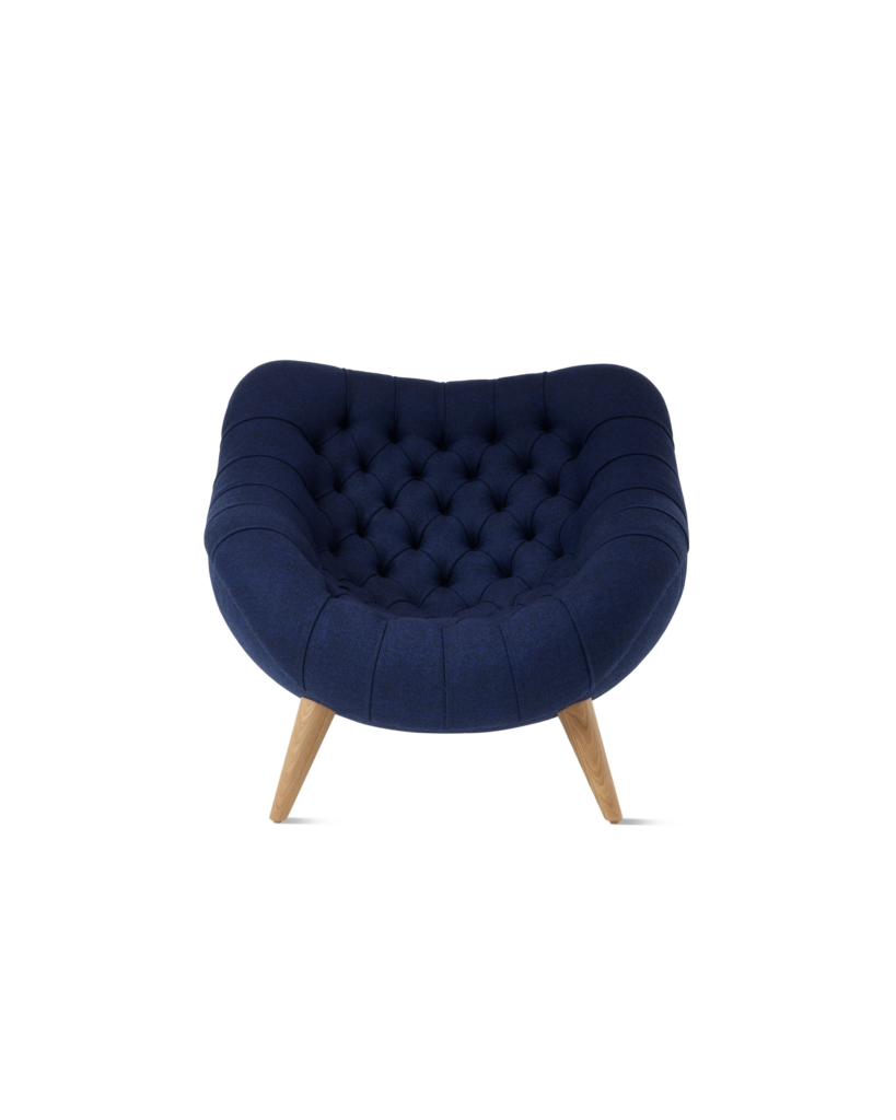 Rohde Easy Chair in blue front view.