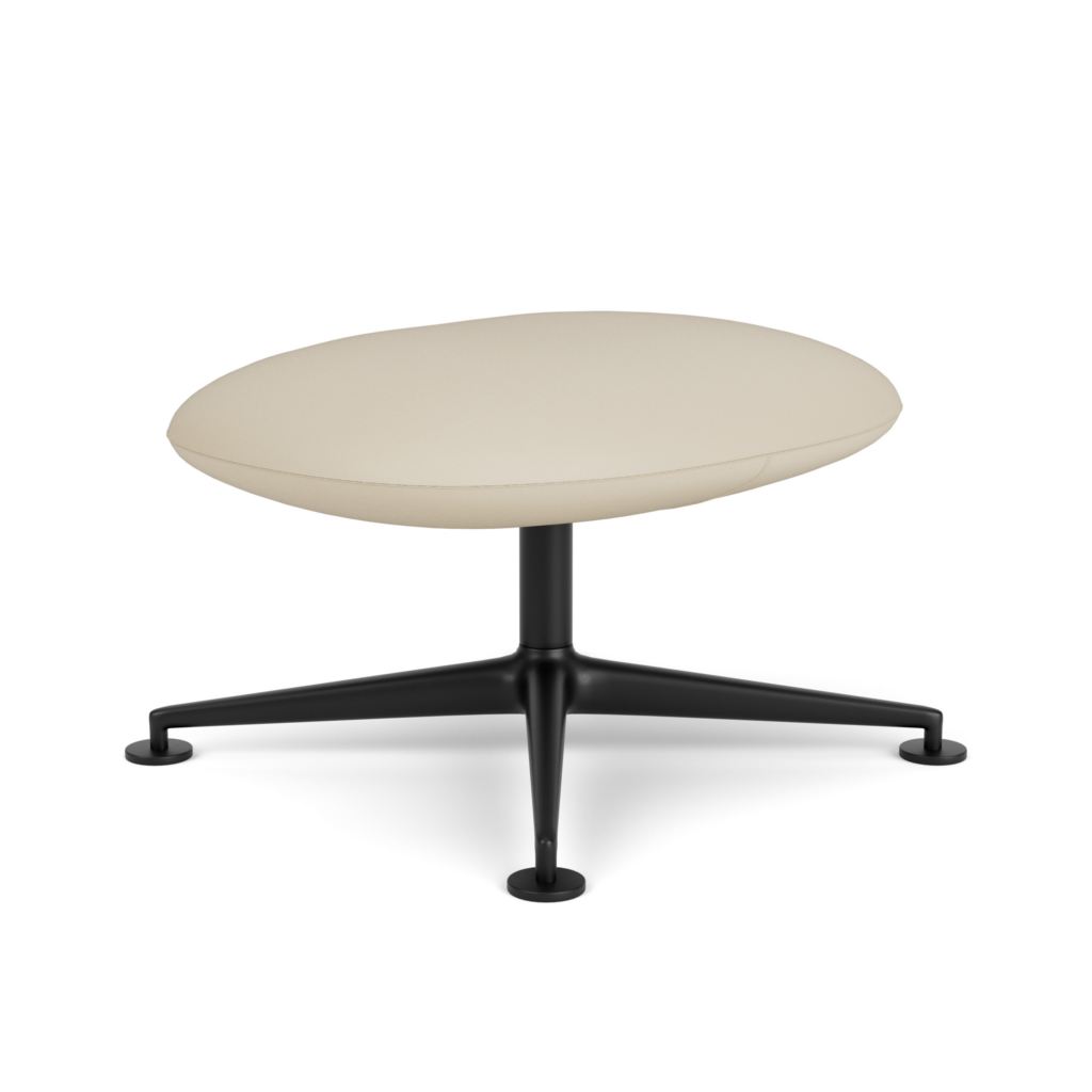 KN Ottoman - Volo Leather, Parchment, Charcoal