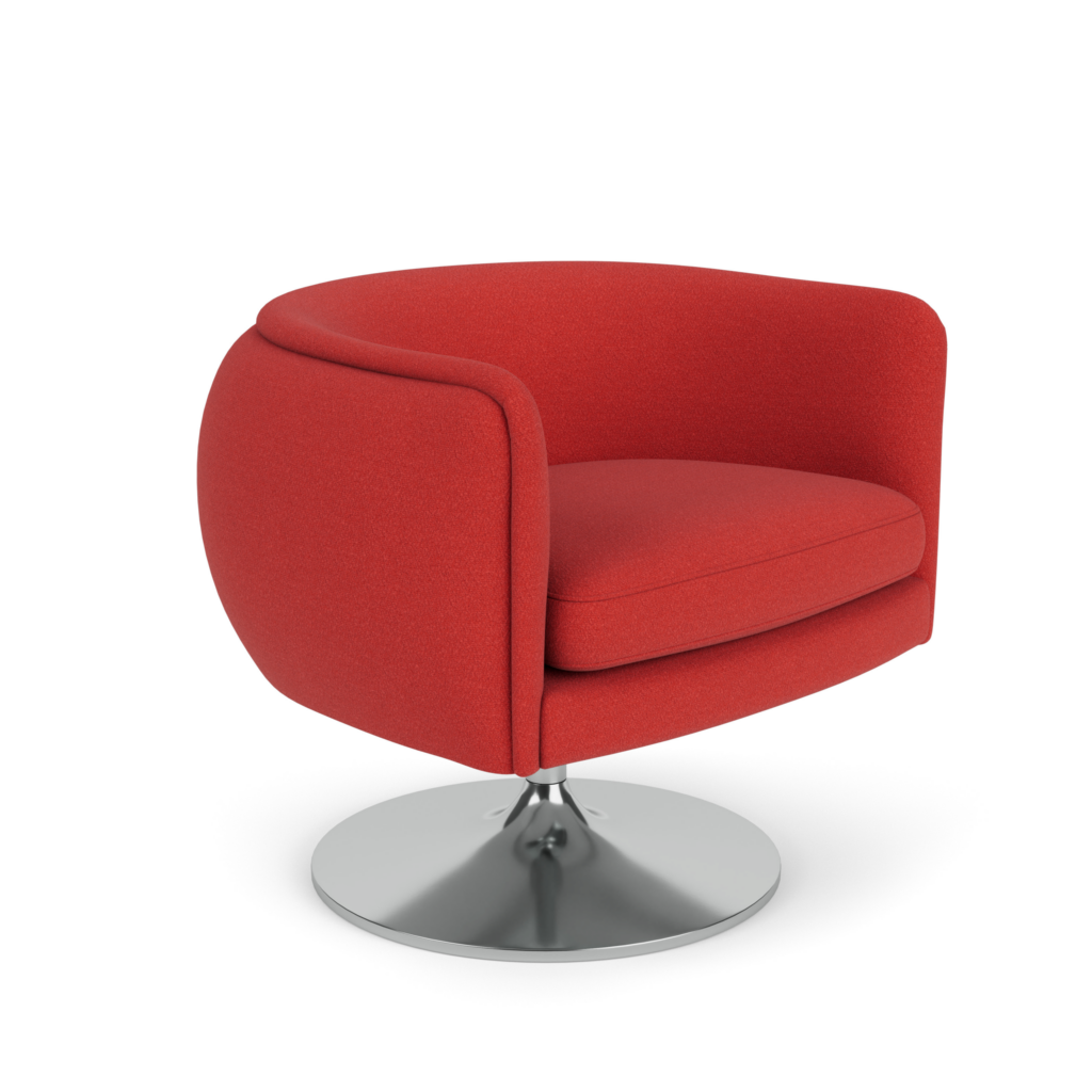 D'Urso Swivel Lounge - Classic Boucle, Fiery
