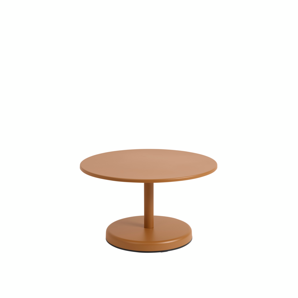 Linear steel coffee table 70 h40 burnt orange muuto