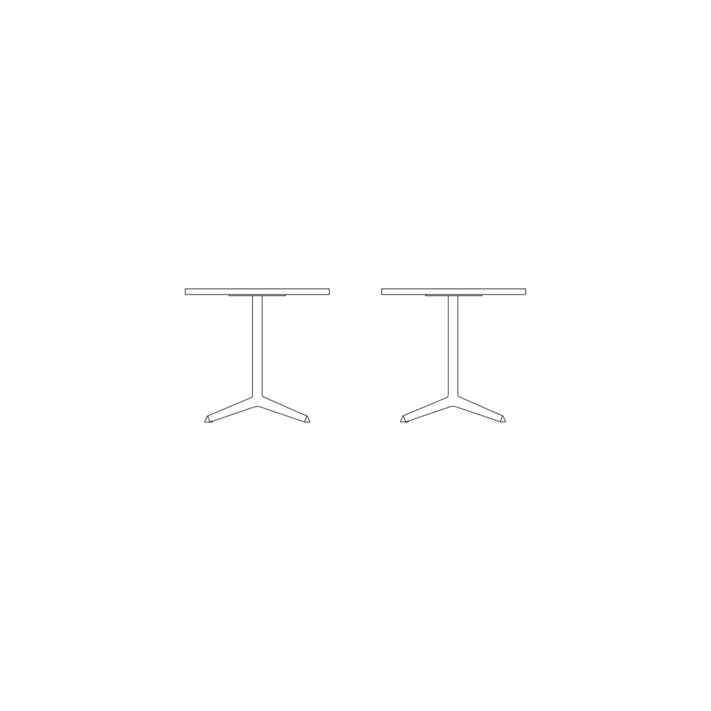 A line drawing - Dividends Skyline Tables | X Base | Round